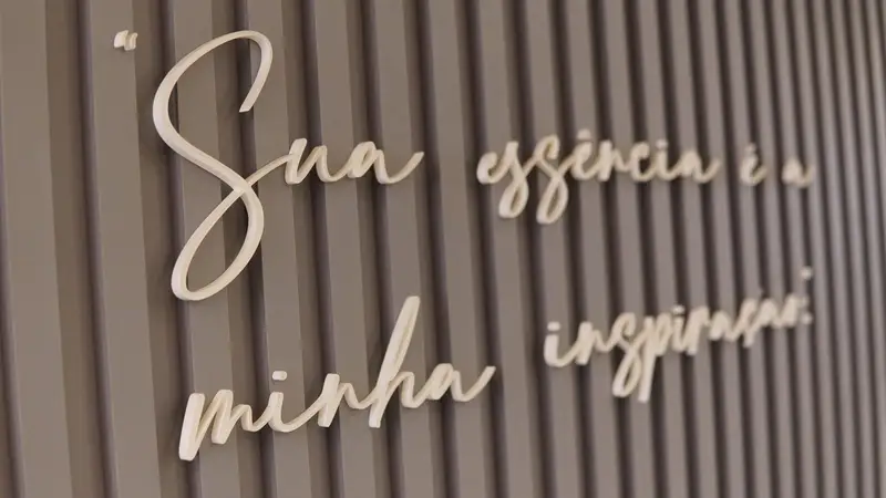 Phrase on the wall: Your essence is my inspiration