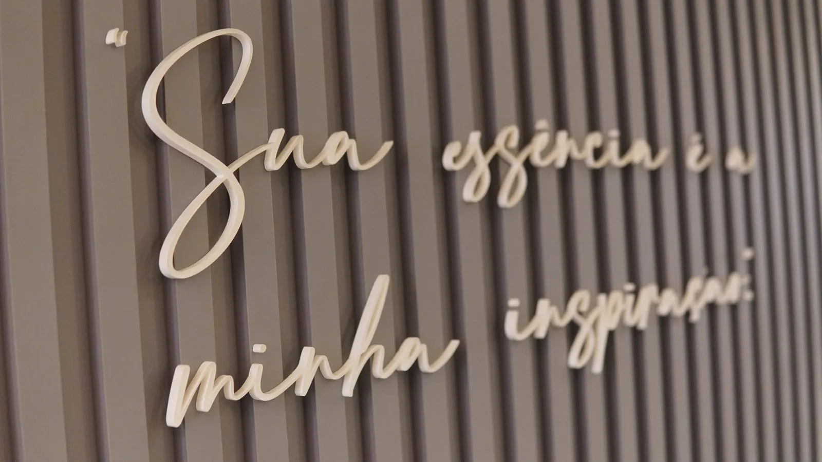 Phrase on the wall: Your essence is my inspiration