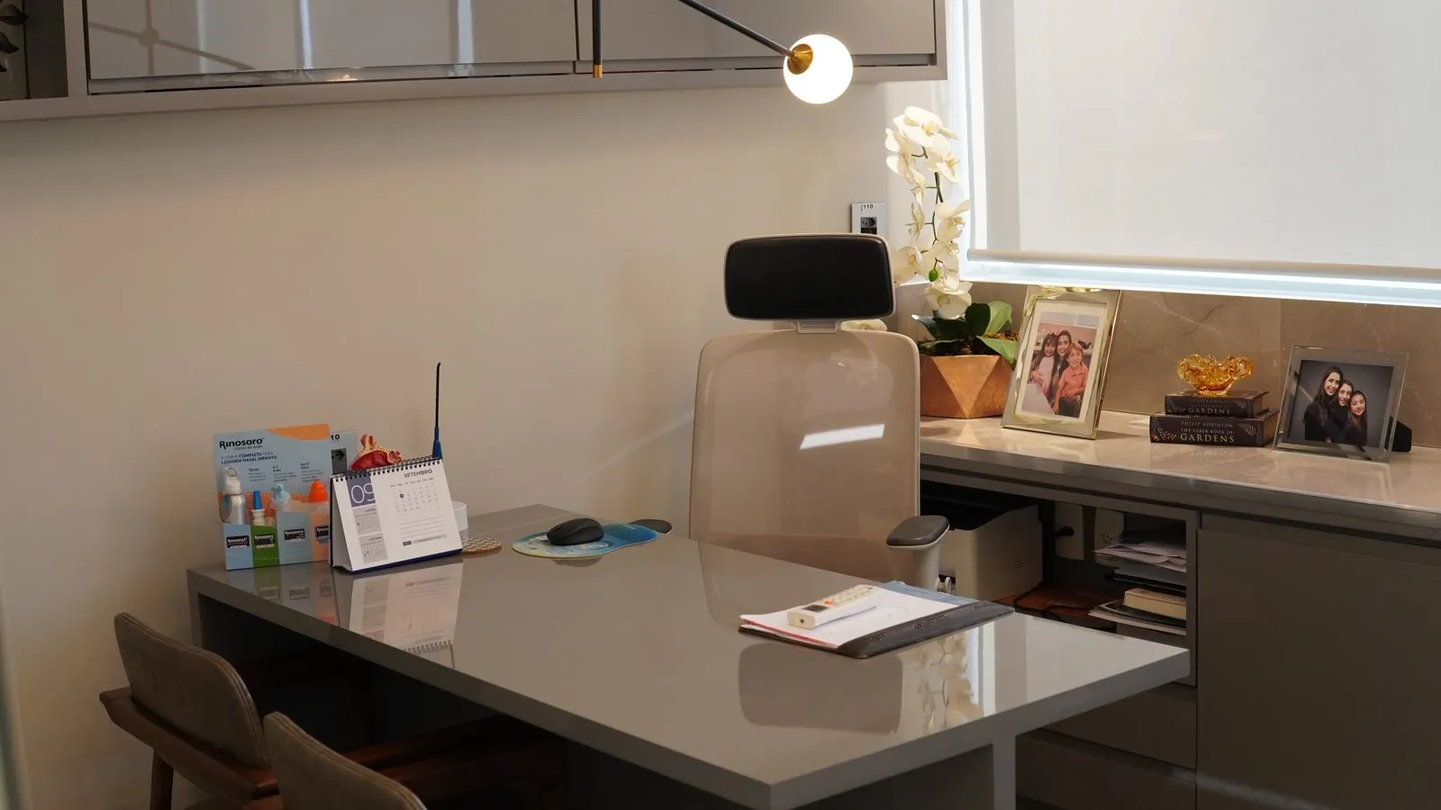 Consultation desk by the window